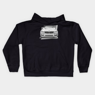 Grey Sports Car Illustration Kids Hoodie